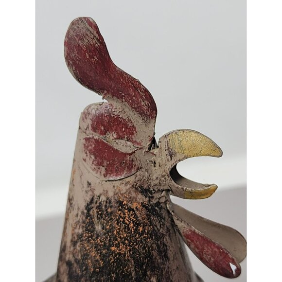 Vintage Rustic Metal Rooster Sculpture Set‎ Of 2 Decorative Farmhouse Décor - Picture 9 of 16
